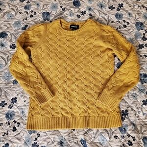 Land's End Drifter Twisted Rope Cable Knit Crewneck Sweater 100% Cotton